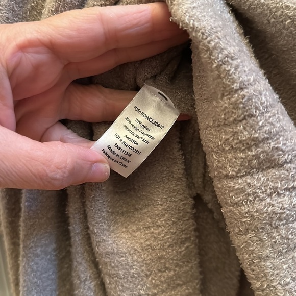 Barefoot Dreams CozyChic Lite Half Zip Rolled Edge Tunic Khaki Sz1X - Picture 9 of 10